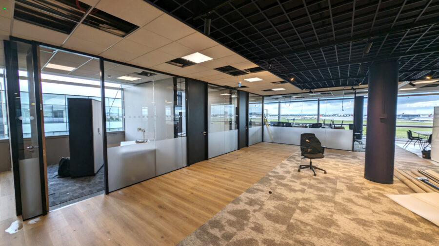 Office Frosted Glass Window Film and Branding for ABM at Heathrow image 1